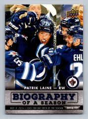 2016-17 Upper Deck Biography of a Season #BIO-6 Patrik Laine Winnipeg Jets